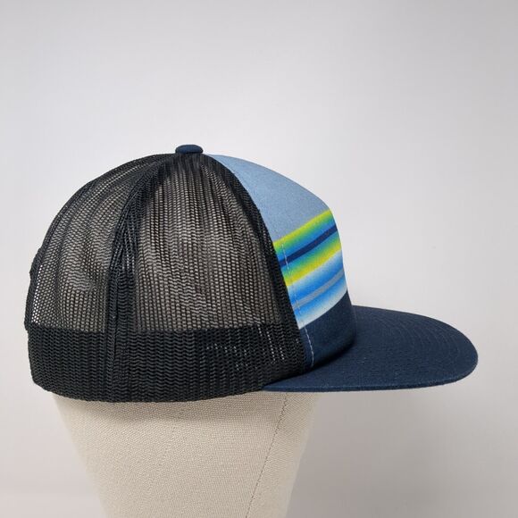 Hurley Snapback Trucker Hat Blue OS Adjustable Stripe Mesh Back Classics Yupoong - Picture 4 of 9